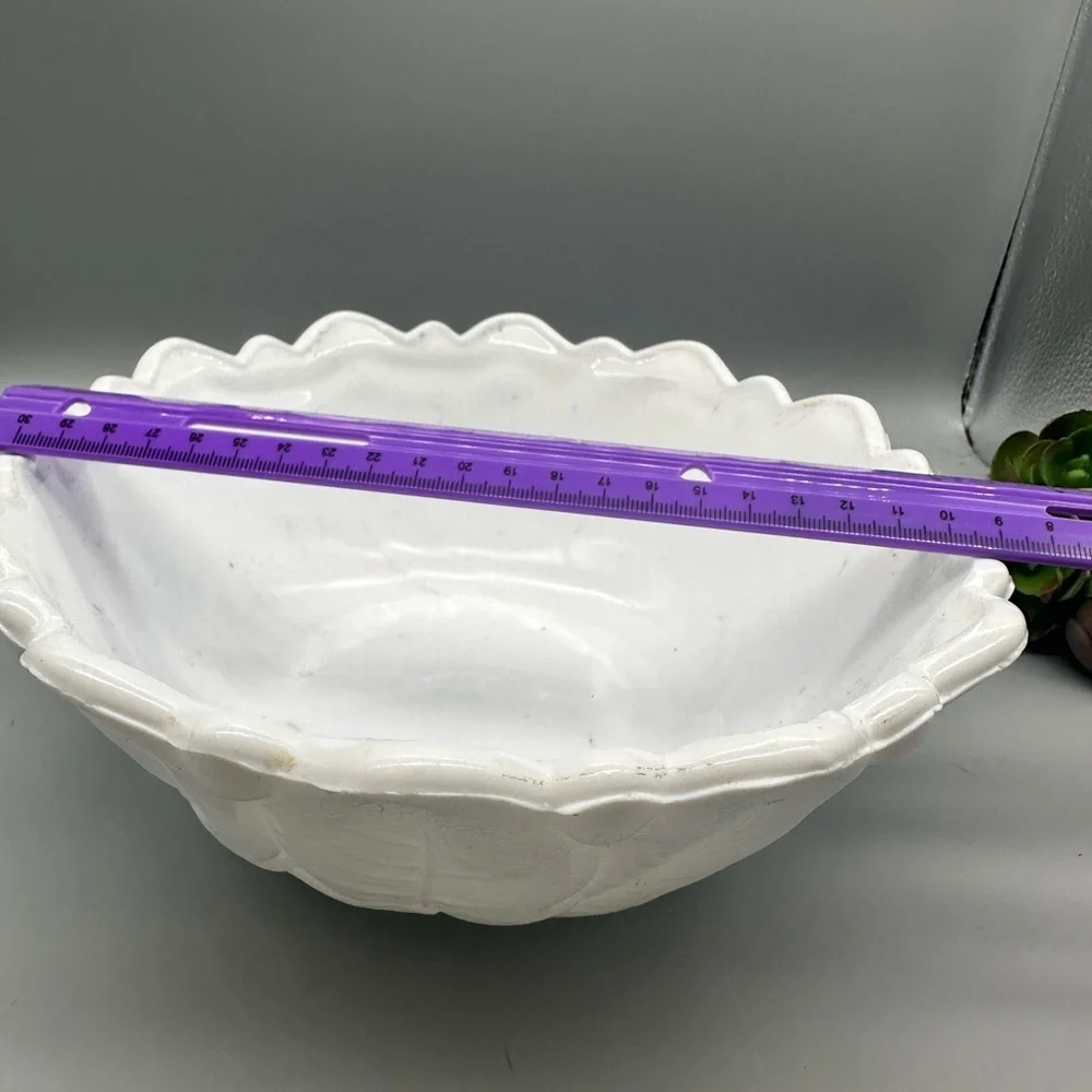 Indiana Glass Wild Rose milk glass footed bowl